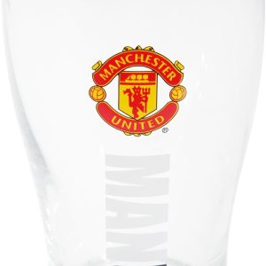 Manchester United FC Official Football Crest Pint Glass (One Size) (Clear)