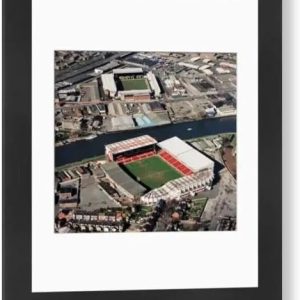 Media Storehouse Nottingham Football Grounds Aerial Framed Print 1995 - Modern Frame 22"x18" (58x48cm) (1106047)