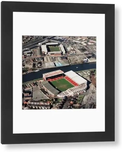 Media Storehouse Nottingham Football Grounds Aerial Framed Print 1995 - Modern Frame 22"x18" (58x48cm) (1106047)