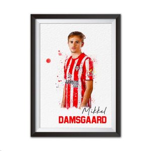 Mikkel Damsgaard A4 Watercolor Print – Brentford FC Midfielder Fan Art – Football Art – Perfect Gift for Bees Fans – Unframed Print Only