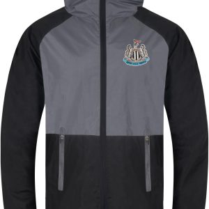 Newcastle United FC Gift Mens Shower Jacket Windbreaker Black Grey Large