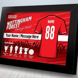 Nottingham Forest Football Fan Personalised Print - Football Gift, Birthday Gift, Fan Print, Artwork, Team Kits (7" x 5" Framed Print)