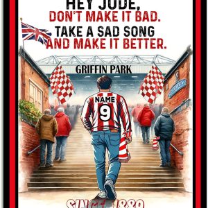 Personalised Brentford Football Metal Wall Sign, Vintage Retro Club Plaque, Match Day Keepsake, Man Cave Home Bar Decor Birthday Father's Day Gift - SFS10