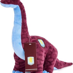 The Gift Scholars Aston Villa Brachiosaurus Plush Dino Toy (31cm High) Officially Licensed Football Soft Toy Plush For Adults Kids Villans