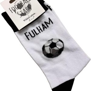 WHITE COTTON CARDS FULHAM BOLD COLOUR FOOTBALL FAN SOCKS (S-FB73)