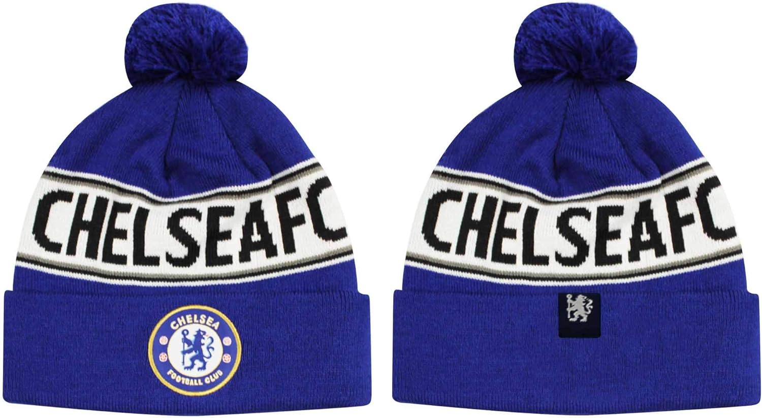Chelsea Official Adults FC (Premier League) Bobble Ski Hat (100% Acrylic) Multi - Image 3