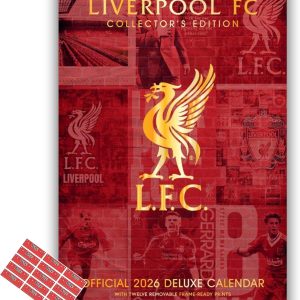 Liverpool Calendar 2026 Official Deluxe Calendar Collectors Edition with FREE Organisational Stickers Included