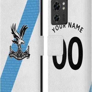 Head Case Designs Officially Licensed Custom Customised Personalised Crystal Palace Football Club Away 2023/24 Kit Leather Book Wallet Case Cover Compatible With Motorola Moto Edge 40