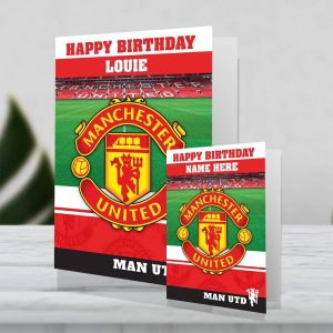 Official Manchester United Football Club Birthday Card - Personalise With Any Name (Giant)