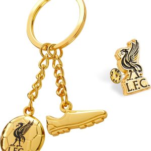 Liverpool F.C. Keyring and Pin Badge Gift Set, Supporters Gear - Liverpool Gifts