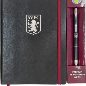 Aston Villa Notebook & Pen A5 Official Executive Premium Football Gift