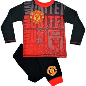 Childrens Official Manchester United FC Pyjamas | Boys Girls Kids Football Club Nightwear Pj Sets