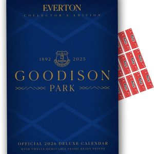 Everton Calendar 2026 A3 Deluxe Wall Calendar with FREE Organising Stickers Included