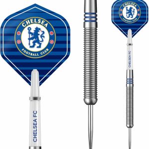 FOCO Officially Licensed Chelsea Football Club The Blues FC Stripe Steel Tip 90% Tungsten Darts Set, 24g (D1406)