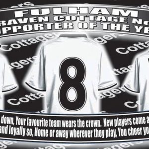 Fulham Football Shirt Silver Aluminium Two Lid Unisex Water Bottle Gift