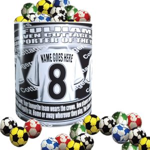 Fulham Football Team Shirt Personalised Mug Gift with Chocolate Footballs