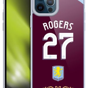 Head Case Designs Officially Licensed Aston Villa Football Club Morgan Rogers 2025/26 Players Home Kit Gel Case [Military Grade] Compatible with Apple iPhone 12 Pro Max and Compatible with MagSafe