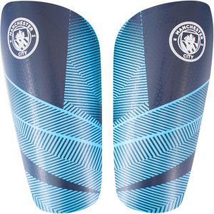 Hy-Pro Officially Licensed Manchester City F.C. Shin Pad, Junior - Shin Guard, Breathable, Lightweight, Durable, Protective Gear, Man City Merchandise, Great Football Gift Idea