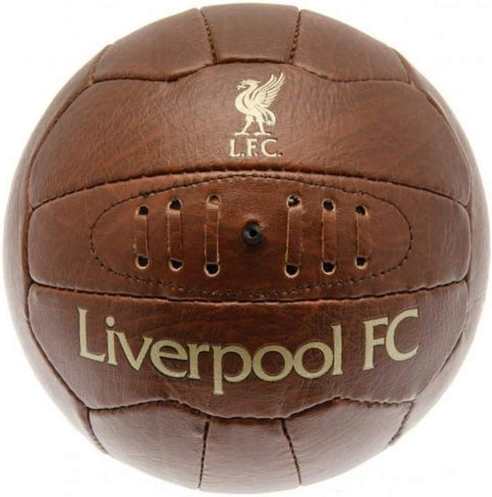 Liverpool F.C. HY-PRO Size 5 Faux Leather Heritage Football – Official Vintage-Style Match Ball with Club Crest – Premium PU Design, for Reds Fans