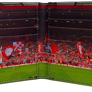 Liverpool FC Official Football Gift Embossed Crest Stadium Wallet Black