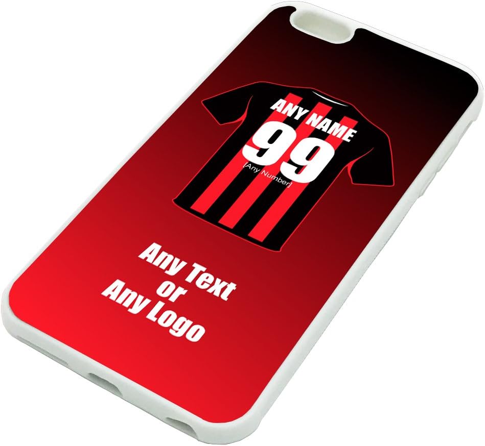 Personalised Gift - Bournemouth iPhone 6 / 6s Plus Case (White, Football Club Design Theme) Any Name/Message Unique Apple 6+ 6s+ 6Plus 6sPlus TPU Mobile Cover Cherries Boscombe