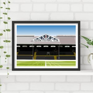 Themed Fulham FC Wall Art - Craven Cottage Stadium Illustration Print Poster Football Decor (A4-21cm x 29.7cm)