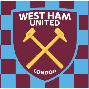West Ham United Chequered 5ft x 3ft Flag - Authentic EPL