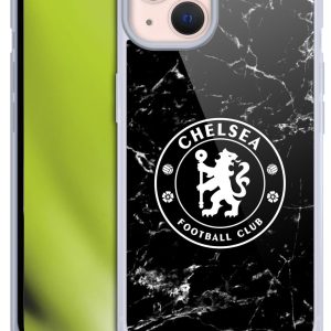 Head Case Designs Officially Licensed Chelsea Football Club Black Marble Crest Soft Gel Case Compatible With Apple iPhone 13