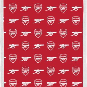 CHARACTER WORLD Official Arsenal FC Fleece Sherpa Throw Blanket | Super Soft, Football Combo Design | Warm Super Soft Feel Red Throw | Perfect for Home, Bedroom, Sleepovers & Camping