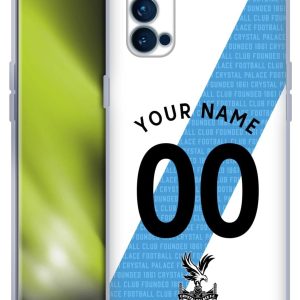 Head Case Designs Officially Licensed Custom Customised Personalised Crystal Palace Football Club Away 2023/24 Kit Soft Gel Case Compatible With Oppo Reno 4 Pro 5G