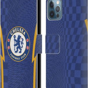 Head Case Designs Officially Licensed Chelsea Football Club Home 2021/22 Kit Leather Book Flip Case Cover Compatible With Apple iPhone 12 / iPhone 12 Pro