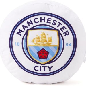 Manchester City FC Officially Licensed Crest Cushion: The 'Cityzens' Essential for Home & Away Match-Day Comfort for Supporters Young and Old