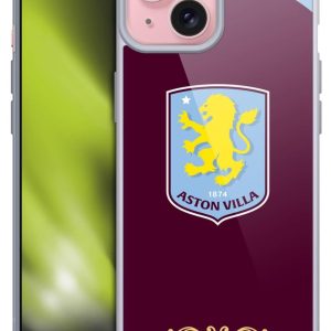 Head Case Designs Officially Licensed Aston Villa Football Club Home 2025/26 Crest Kit Gel Case [Military Grade Protection] Compatible With Apple iPhone 15