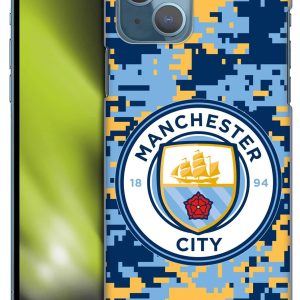 Head Case Designs Officially Licensed Manchester City Man City FC Brick Club Digital Camouflage Hard Back Case Compatible With Apple iPhone 13