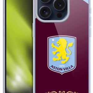 Head Case Designs Officially Licensed Aston Villa Football Club Home 2025/26 Crest Kit Gel Case [Military Grade Protection] Compatible With Apple iPhone 15 Pro
