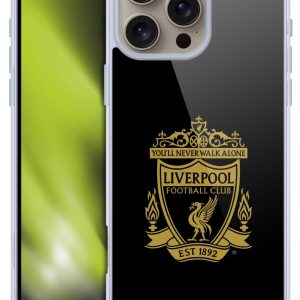 Head Case Designs Officially Licensed Liverpool Football Club Black 3 Crest 1 Soft Gel Case Compatible With Apple iPhone 16 Pro Max
