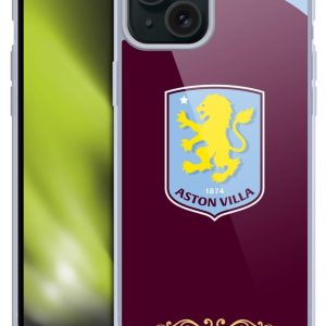 Head Case Designs Officially Licensed Aston Villa Football Club Home 2025/26 Crest Kit Gel Case [Military Grade Protection] Compatible With Apple iPhone 15 Plus