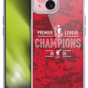 Head Case Designs Officially Licensed Liverpool Football Club Digital Camouflage 2025 Premier League Champions Gel Case [Military Grade Protection] Compatible With Apple iPhone 15