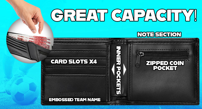 Manchester City F.C. Sports Fan Wallet Accessories Set