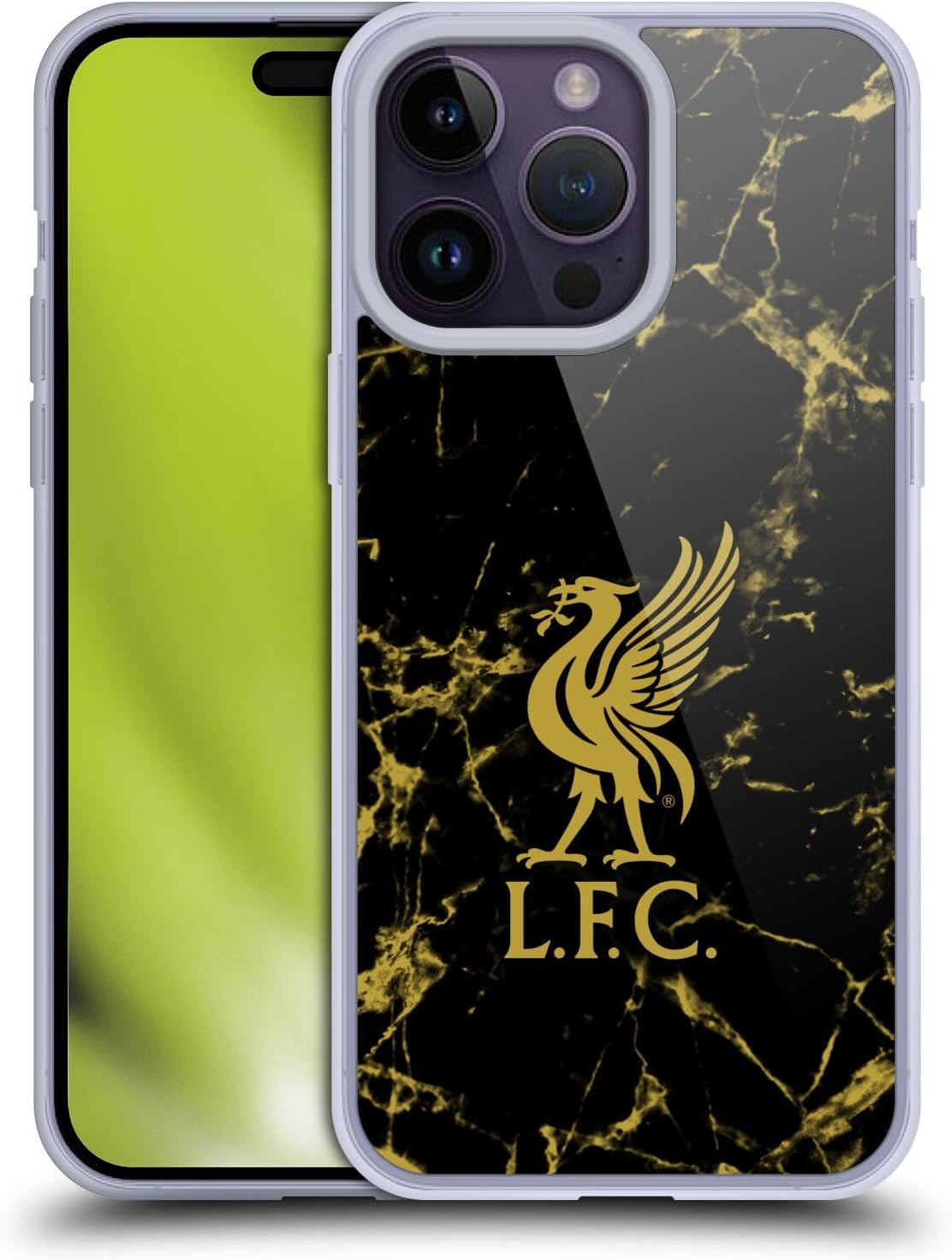Head Case Designs Officially Licensed Liverpool Football Club Black & Gold Marble Crest & Liverbird Patterns 1 Soft Gel Case Compatible With Apple iPhone 14 Pro Max