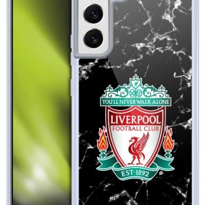 Head Case Designs Officially Licensed Liverpool Football Club Black Crest Marble Soft Gel Case Compatible With Samsung Galaxy S22 5G