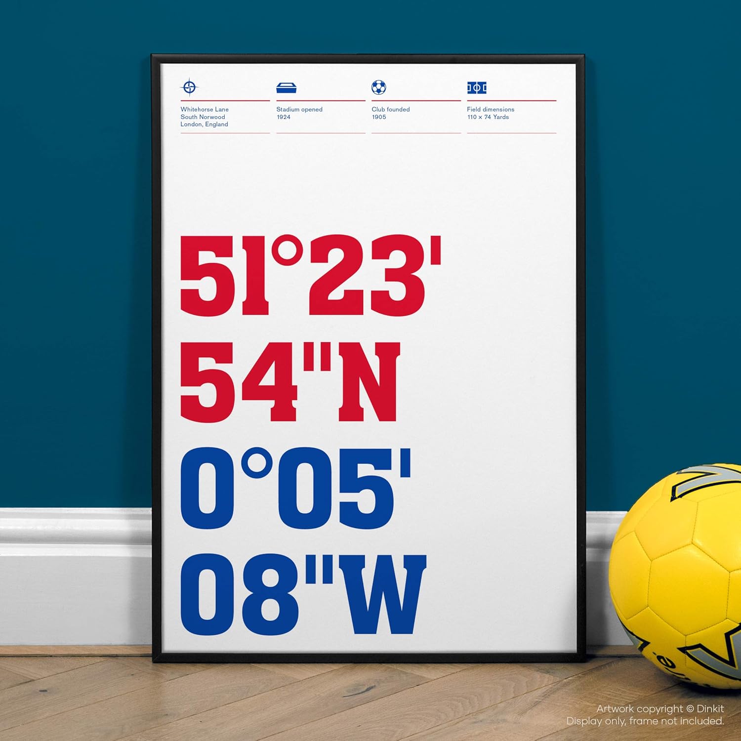 Crystal Palace, 'Selhurst Park' Stadium Coordinates, Prints and Posters, Football Gifts By Dinkit