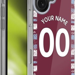 Custom Customised Personalised West Ham United FC Home 2022/23 Kit Gel Case [Military Grade Protection] Compatible With Apple iPhone 17