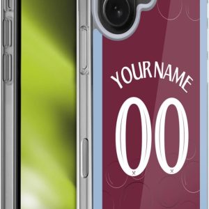 Custom Customised Personalised West Ham United FC Home 2023/24 Kit Gel Case [Military Grade Protection] Compatible With Apple iPhone 17