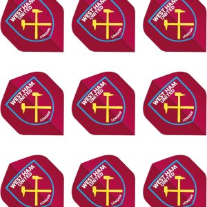 FOCO Officially Licensed West Ham Football Club Dart Flights Extra Thick 75 Micron - 3 Sets per pack (9 darts Flights in total) - Professional Darts Accessories
