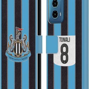 Head Case Designs Officially Licensed Newcastle United Football Club Sandro Tonali 2025/26 Players Home Kit Leather Wallet Case Compatible With Motorola Moto G34 5G