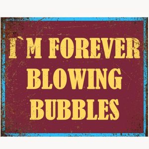 I'm Forever Blowing Bubbles Metal Wall Sign, West Ham Football Club, Vintage-Style Plaque Football Fan 20 x15cm