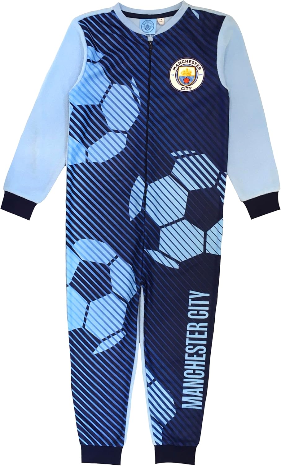 MANCHESTER CITY F.C. Boys Onesie, Sleepsuit, All in One Pyjamas, Age 7-14 Years