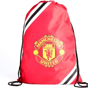 Manchester United FC Core Stripe Gym Bag - Official Football Gift, Gym Sack, MUFC, Boys/Kids Bag