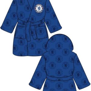 Mens Official Chelsea Football Dressing Gown Hooded Fleece Bath Robe Sizes S-XL (X-Large)